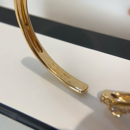 [Stellar Jewelry]PANTHERE GOLD DIAMOND OPEN BRACELET