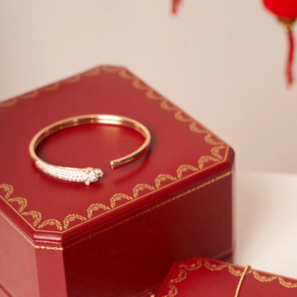 [Stellar Jewelry]PANTHERE ROSE GOLD DIAMOND OPEN BRACELET