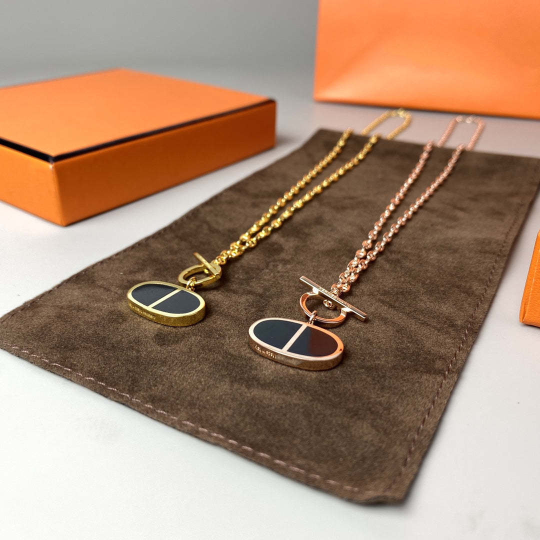 [Stellar Jewelry]CHAINE VERSO BLACK CERAMIC NECKLACE