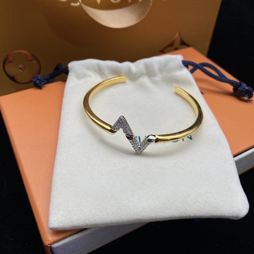 [Stellar Jewelry]VOLTE UPSITE DOWN DIAMOND GOLD OPEN BRACELET