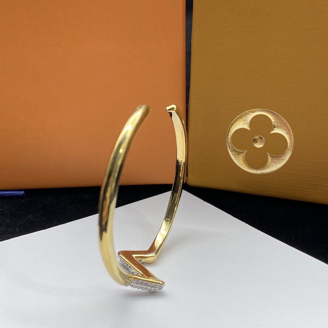 [Stellar Jewelry]VOLTE UPSITE DOWN DIAMOND GOLD OPEN BRACELET
