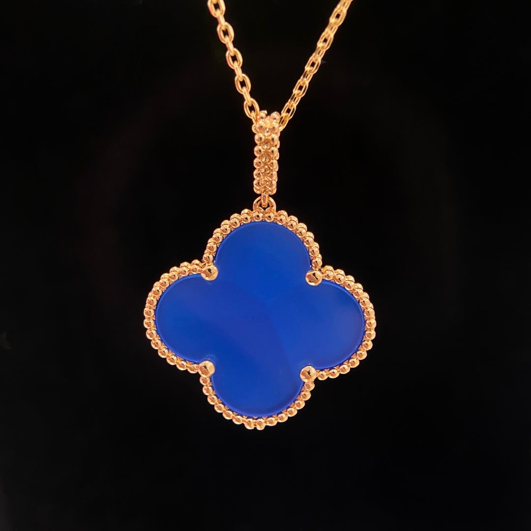 [Stellar Jewelry]CLOVER 25MM NECKLACE TURQUOISE ROSE GOLD