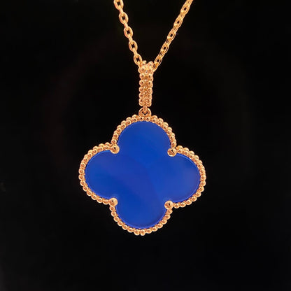 [Stellar Jewelry]CLOVER 25MM NECKLACE TURQUOISE ROSE GOLD