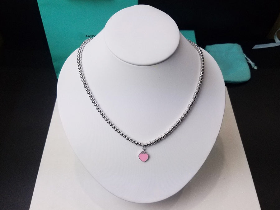 [Stellar jewels]HEART PEDANT SILVER BALL CHAIN NECKLACE