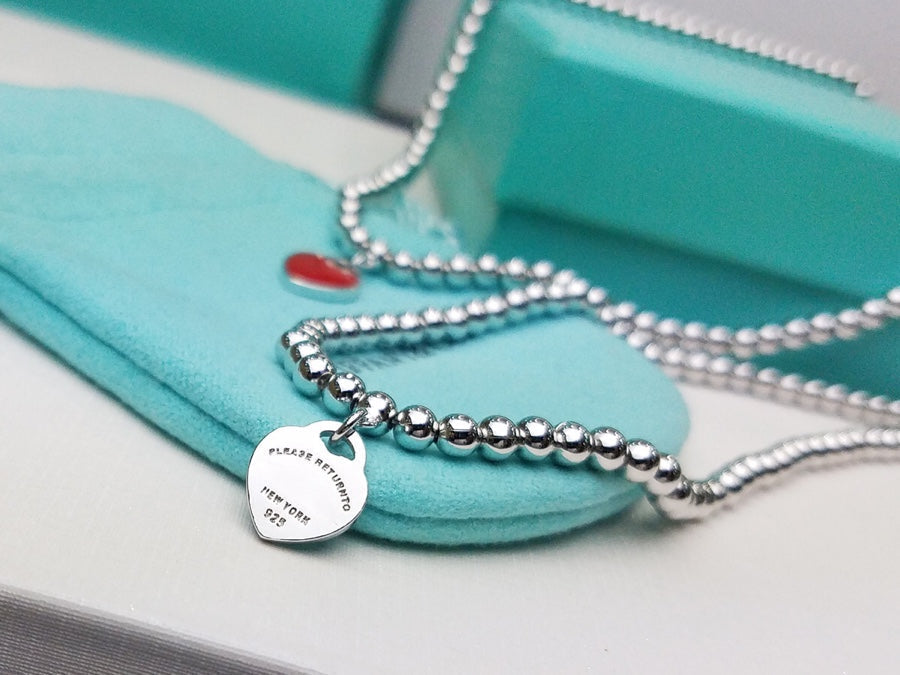 [Stellar jewels]HEART PEDANT SILVER BALL CHAIN NECKLACE