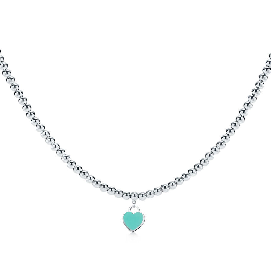 [Stellar jewels]HEART PEDANT SILVER BALL CHAIN NECKLACE