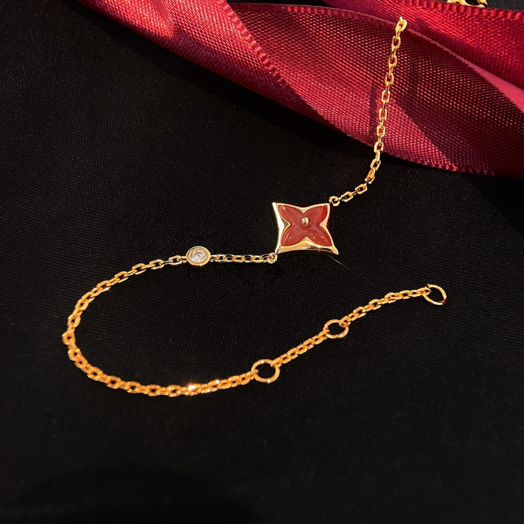 [Stellar Jewelry]COLOR STAR CARNELIAN PINK GOLD DIAMOND BRACELET