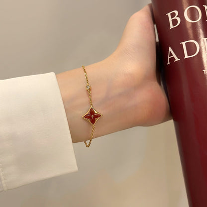 [Stellar Jewelry]COLOR STAR CARNELIAN PINK GOLD DIAMOND BRACELET