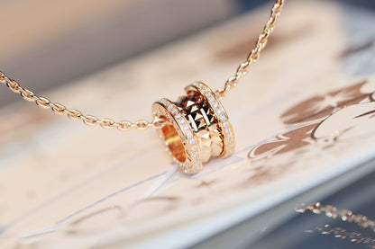 [Stellar Jewelry]ZERO 1 ROCK PEDANT PINK GOLD NECKLACE