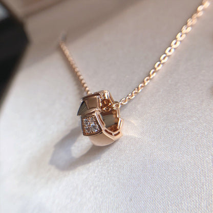 [Stellar Jewelry]SERPENTI PEDANT DIAMOND PINK GOLD NECKLACE
