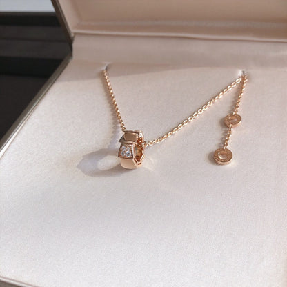 [Stellar Jewelry]SERPENTI PEDANT DIAMOND PINK GOLD NECKLACE