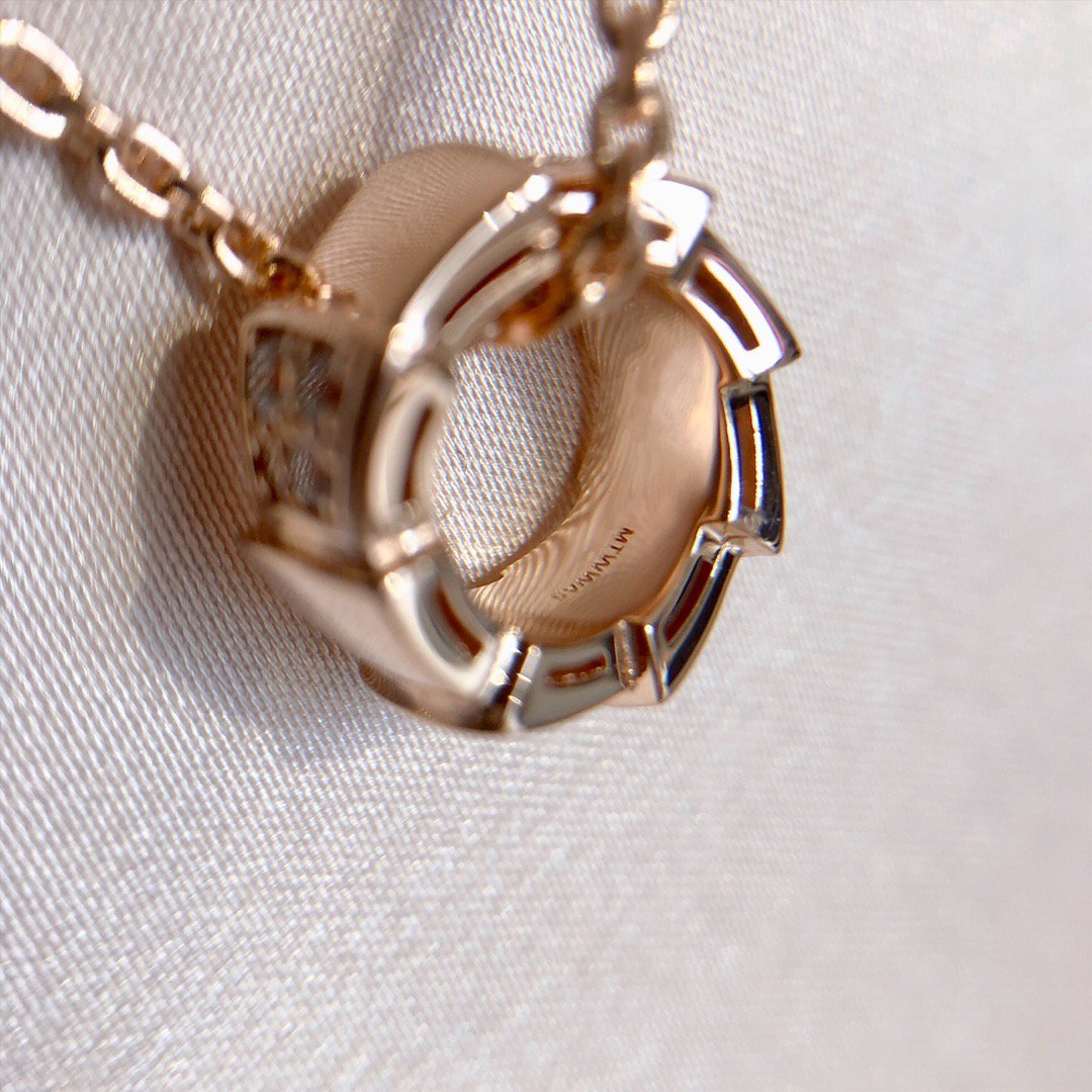 [Stellar Jewelry]SERPENTI PEDANT DIAMOND PINK GOLD NECKLACE