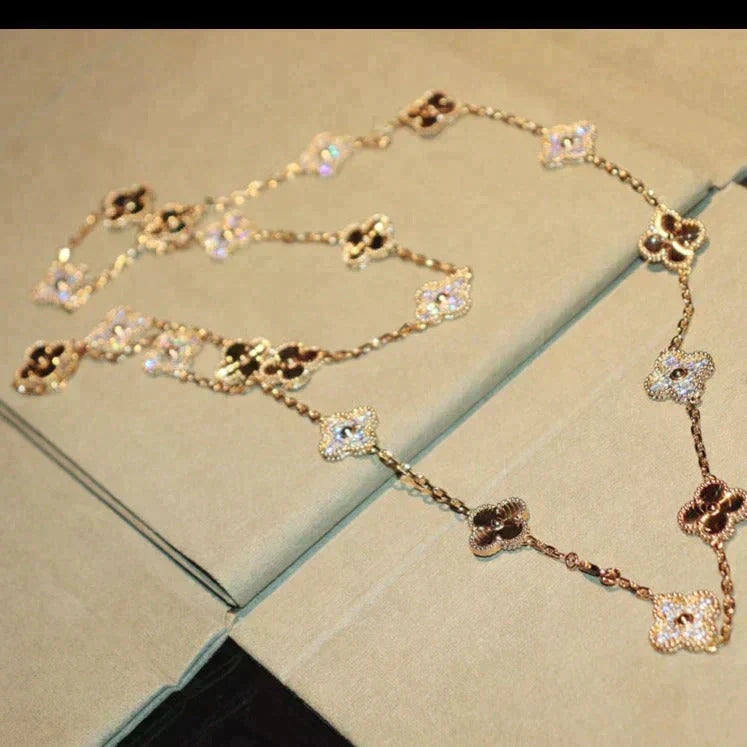 [Stellar Jewelry]CLOVER 20 MOTIFS LASER DIAMOND NECKLACE