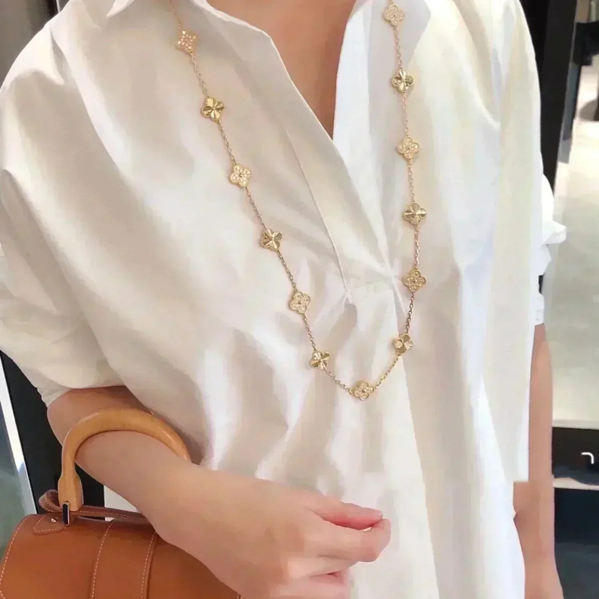 [Stellar Jewelry]CLOVER 20 MOTIFS LASER DIAMOND NECKLACE