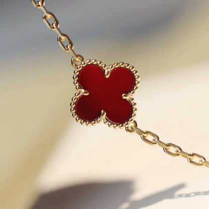 [Stellar Jewelry]CLOVER 20 MOTIFS CARNELIAN NECKLACE