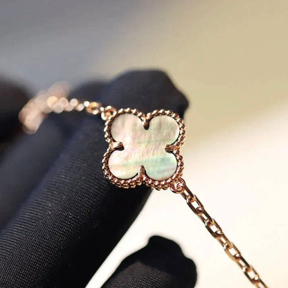 [Stellar Jewelry]CLOVER 20 MOTIFS DARK MOP DIAMOND  NECKLACE