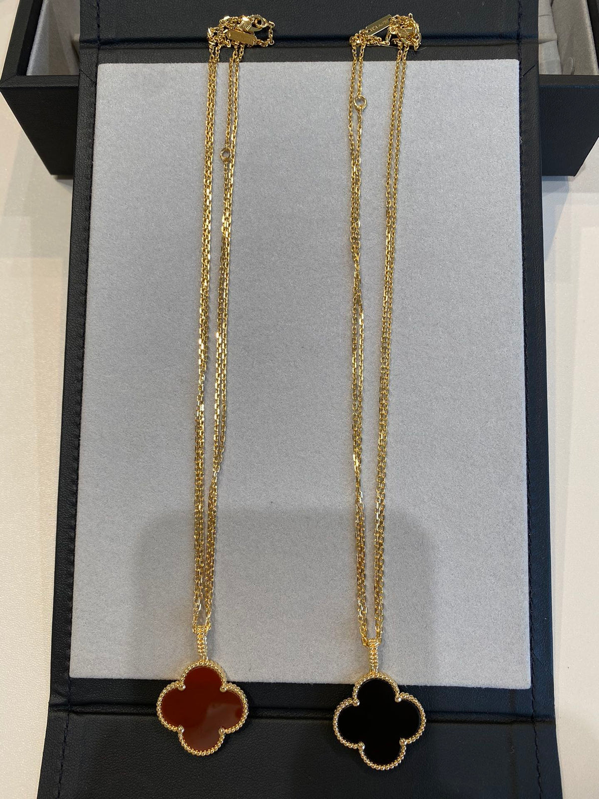 [Stellar Jewelry]CLOVER 25MM NECKLACE GOLD CARNELIAN