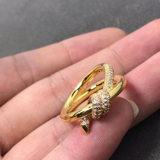 [Stellar jewels]KNOT RING DOUBLE ROW DIAMOND