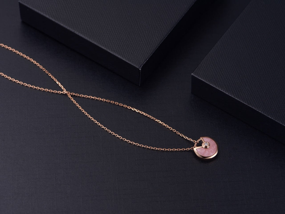 [Stellar Jewelry]AMULETTE ROSE GOLD PINK MOP NECKLACE