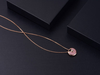 [Stellar Jewelry]AMULETTE ROSE GOLD PINK MOP NECKLACE