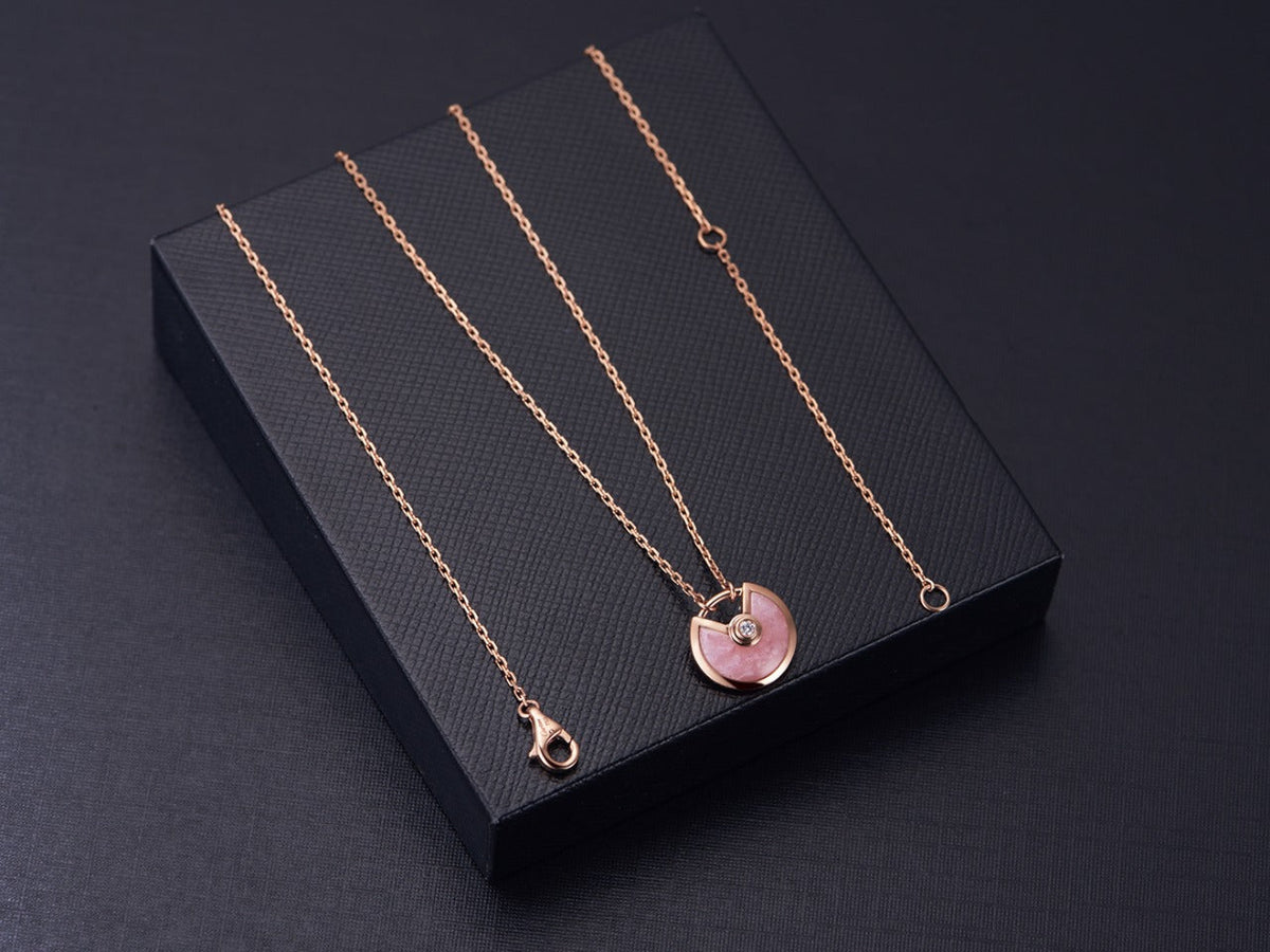 [Stellar Jewelry]AMULETTE ROSE GOLD PINK MOP NECKLACE
