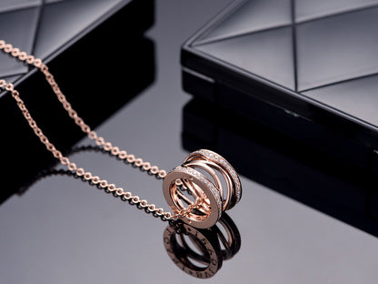 [Stellar Jewelry]ZERO 1 PINK GOLD DIAMOND OPEN NECKLACE