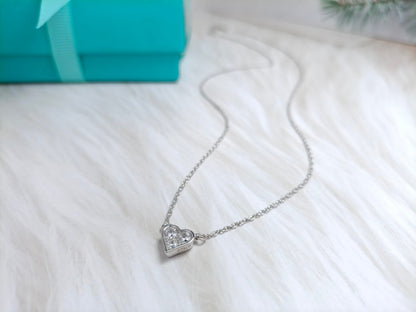 [Stellar jewels]HEART 3 DIAMONDS PEDANT NECKLACE