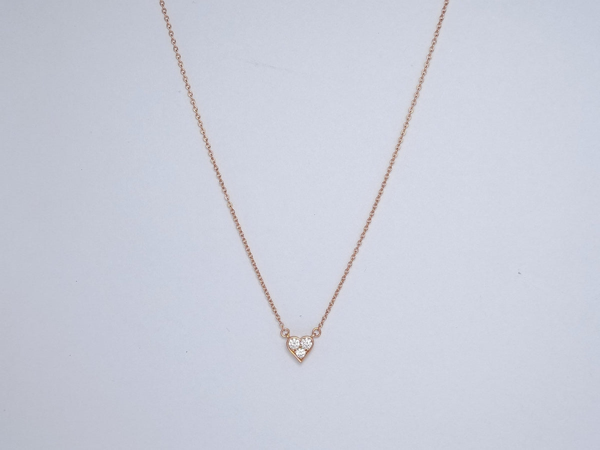 [Stellar jewels]HEART 3 DIAMONDS PEDANT NECKLACE