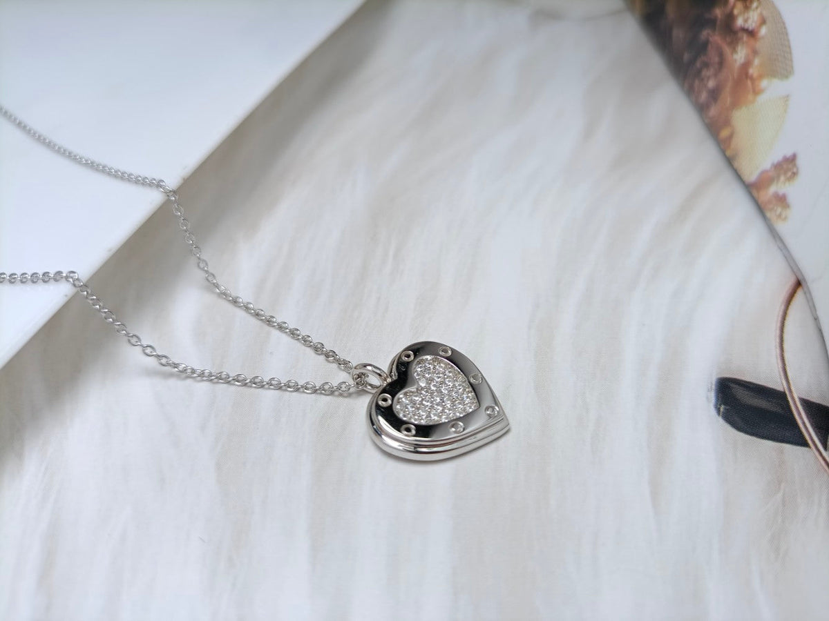 [Stellar jewels]HEART DIAMONDS PEDANT NECKLACE