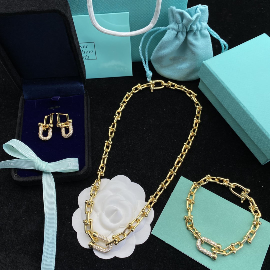 [Stellar jewels]HARDWEAR LINK DIAMOND GOLD EARRINGS