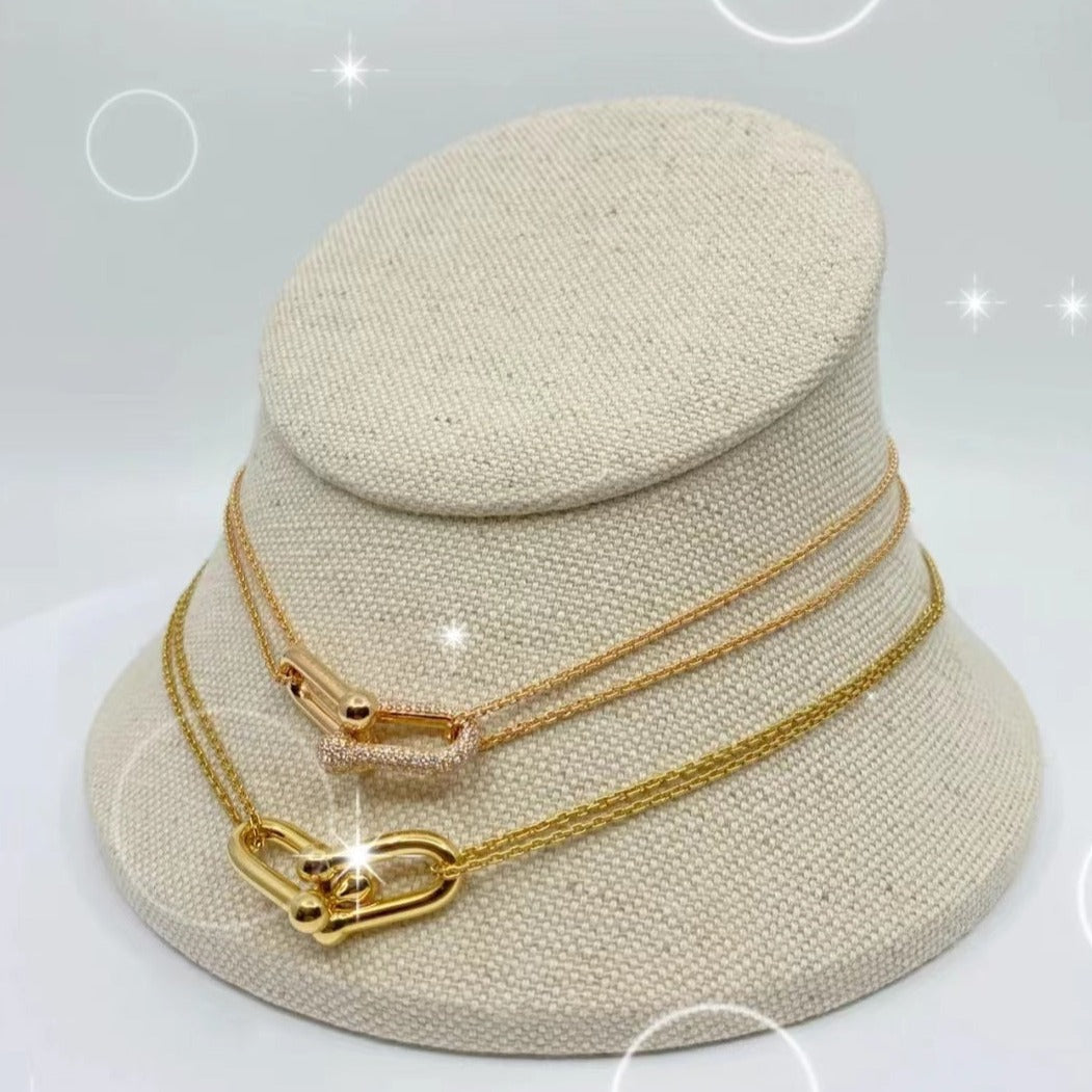 [Stellar jewels]HARDWEAR GOLD DOUBLE LINK NECKLACE