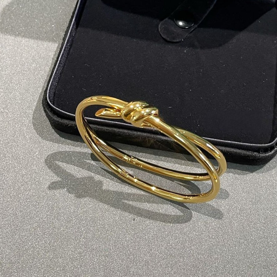 [Stellar jewels]KNOT DOUBLE ROW GOLD BRACELET
