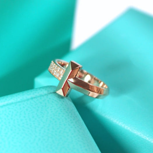 [Stellar jewels]T1 NARROW DIAMOND PINK GOLD RING