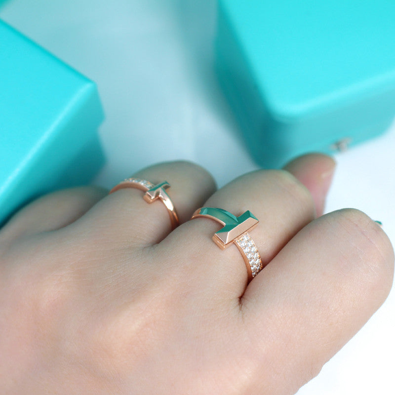 [Stellar jewels]T1 NARROW DIAMOND PINK GOLD RING