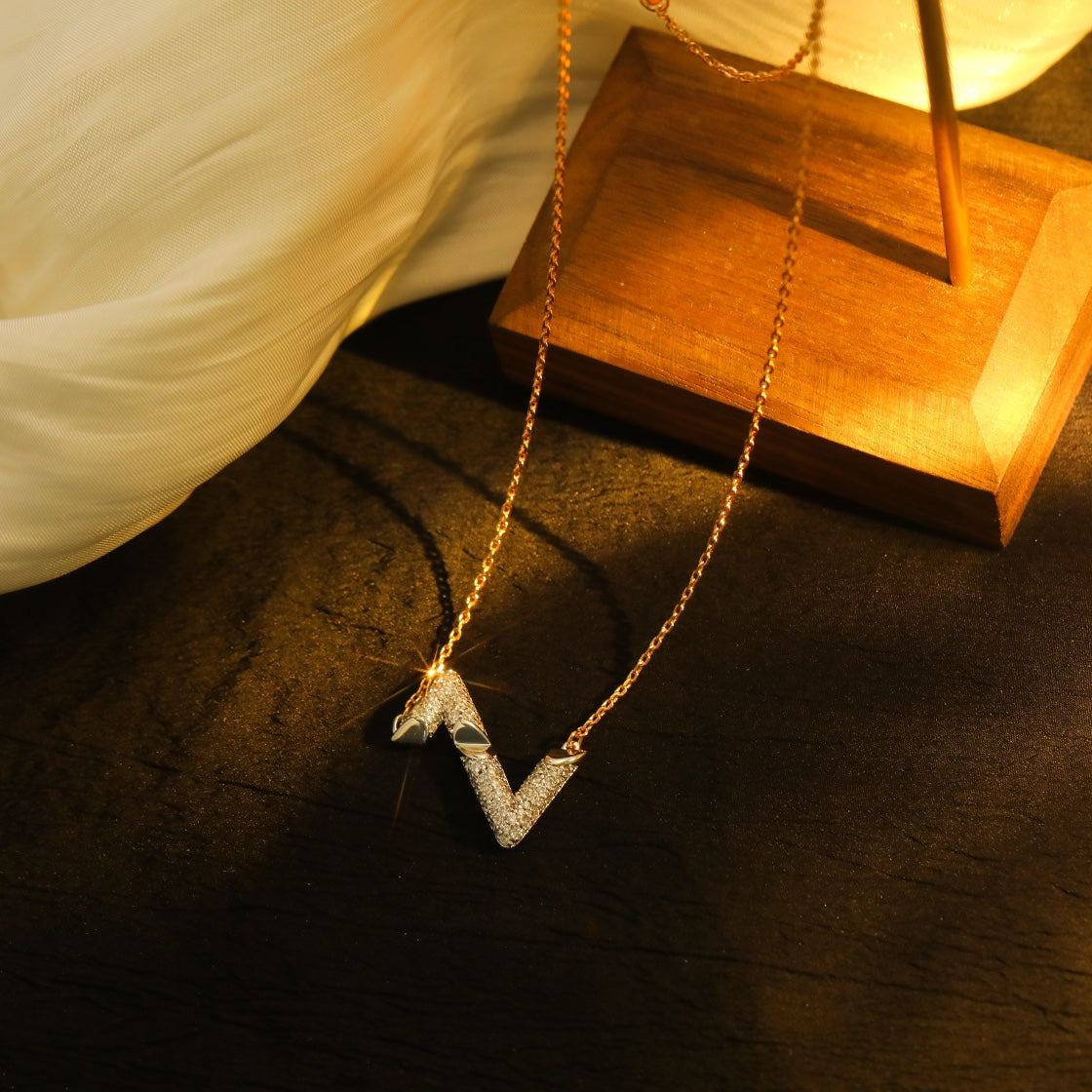 [Stellar Jewelry]VOLT SILVER DIAMOND PEDANT NECKLACE