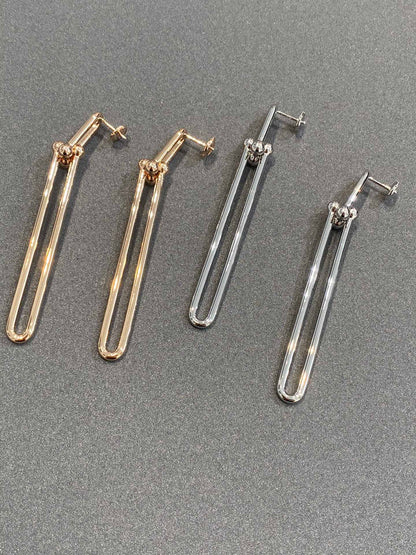 [Stellar jewels]HARDWEAR DOUBLE LONG LINK EARRINGS