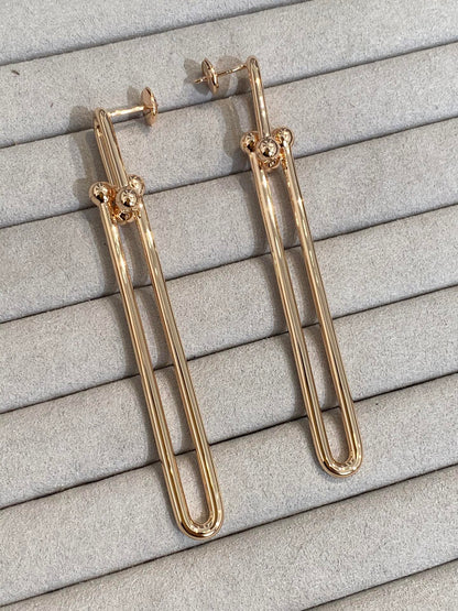 [Stellar jewels]HARDWEAR DOUBLE LONG LINK EARRINGS