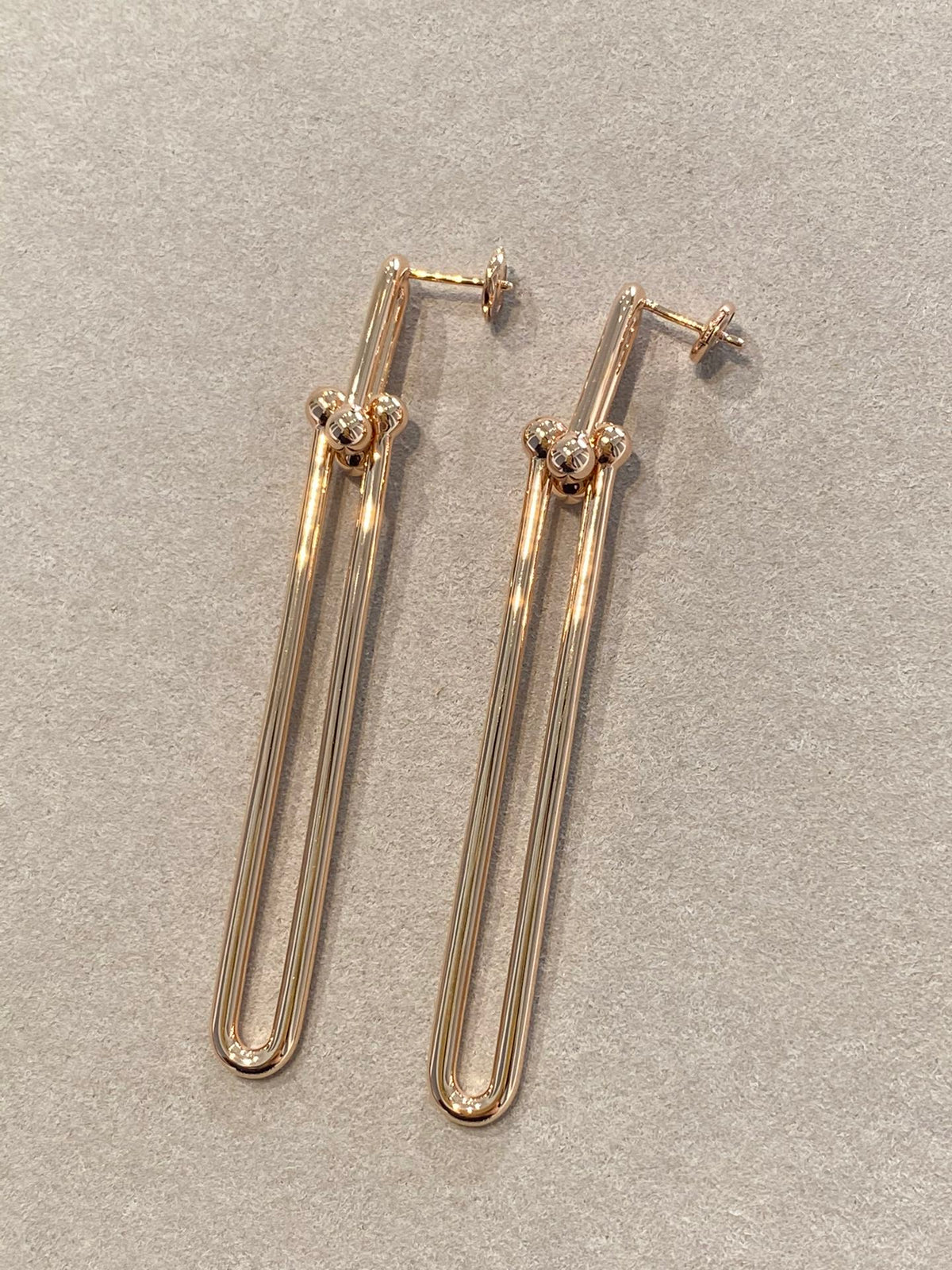[Stellar jewels]HARDWEAR DOUBLE LONG LINK EARRINGS