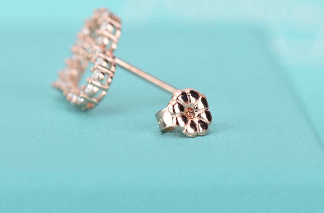 [Stellar jewels]OPEN HEART STUD DIAMOND EARRINGS