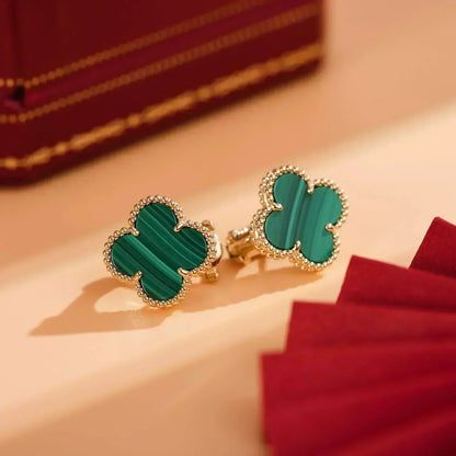 [Stellar Jewelry]CLOVER MEDIUM 1 MOTIFS MALACHITE  EARRINGS