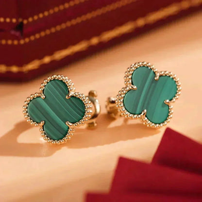 [Stellar Jewelry]CLOVER MEDIUM 1 MOTIFS MALACHITE  EARRINGS
