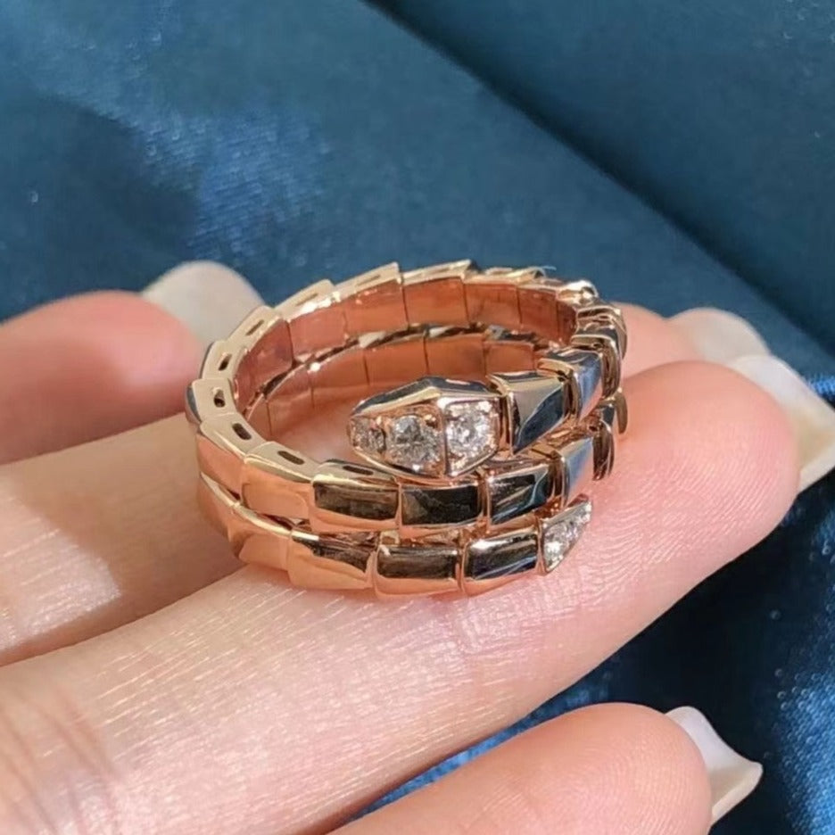 [Stellar Jewelry]SERPENTS DOUBLE ROW DIAMOND RING