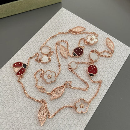 [Stellar Jewelry]LUCKY SPRING 15 MOTIFS ROSE GOLD NECKLACE