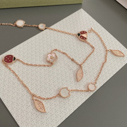 [Stellar Jewelry]LUCKY SPRING 15 MOTIFS ROSE GOLD NECKLACE
