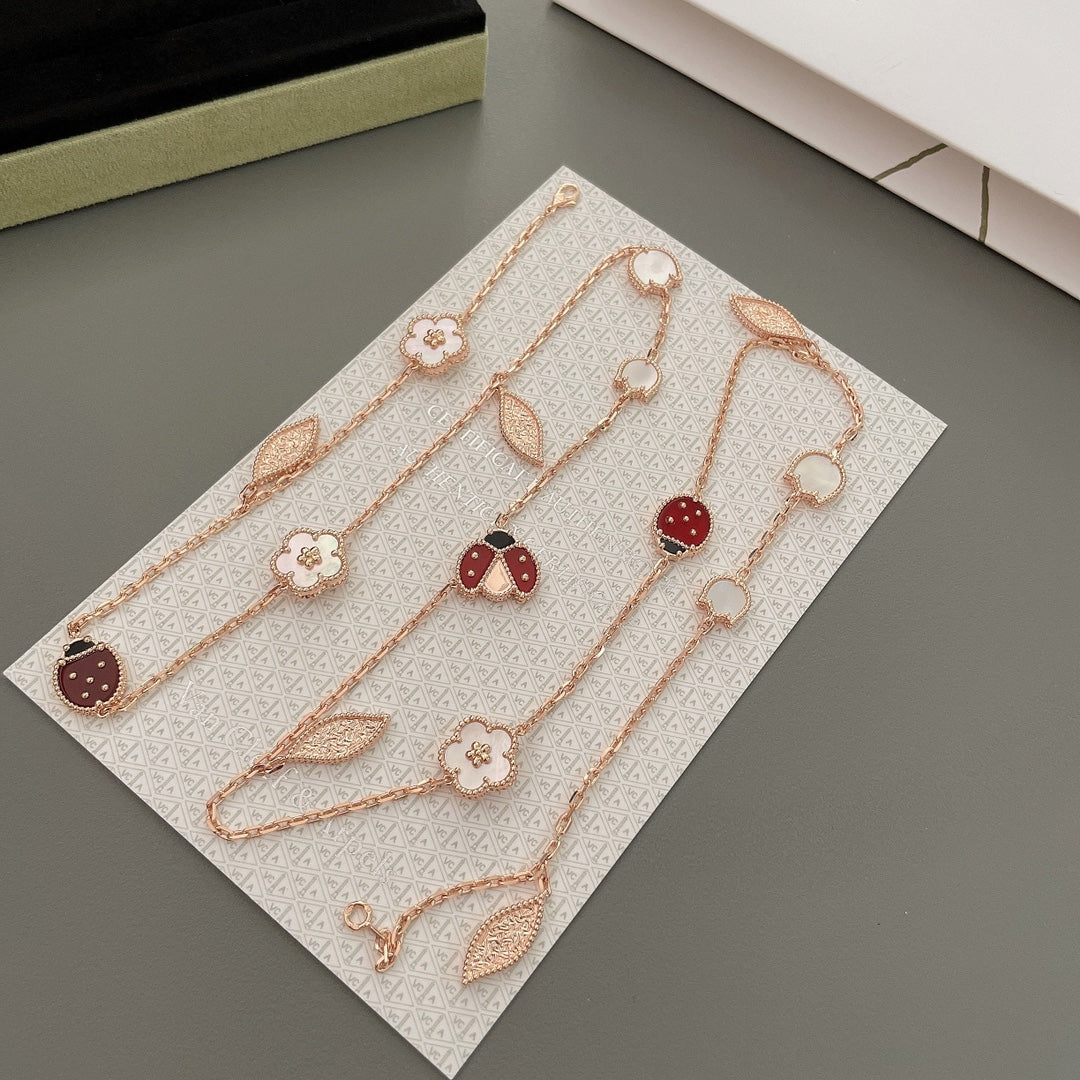 [Stellar Jewelry]LUCKY SPRING 15 MOTIFS ROSE GOLD NECKLACE