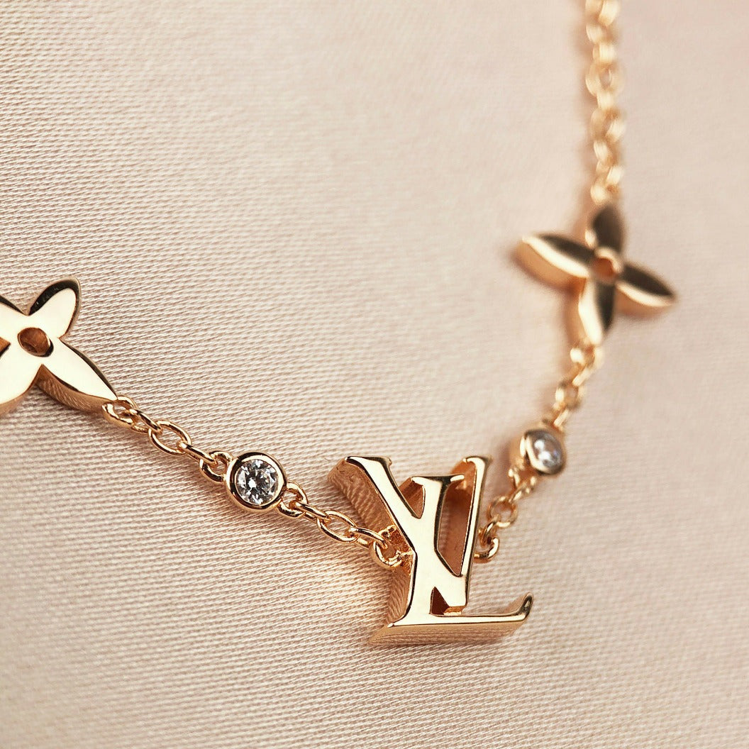 [Stellar Jewelry]STAR AND SUN 7 MOTIFS GOLD BRACELET