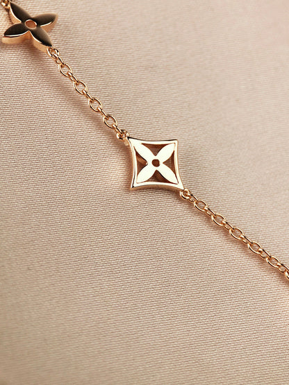 [Stellar Jewelry]STAR AND SUN 7 MOTIFS GOLD BRACELET