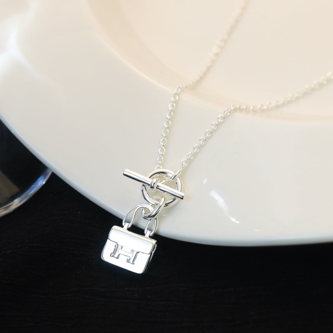 [Stellar Jewelry]POP H PEDANT SILVER NECKLACE