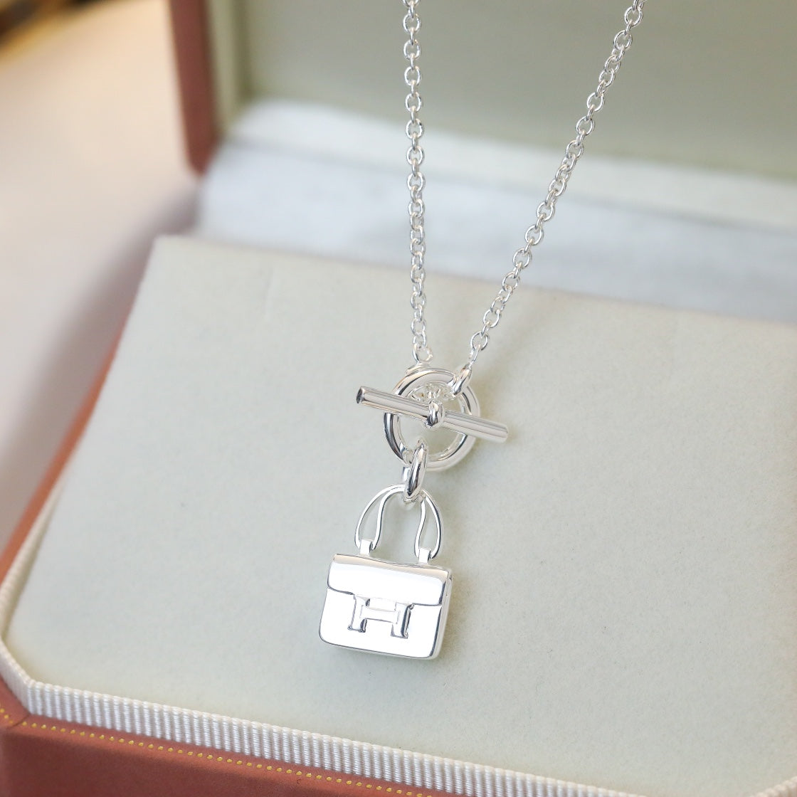 [Stellar Jewelry]POP H PEDANT SILVER NECKLACE