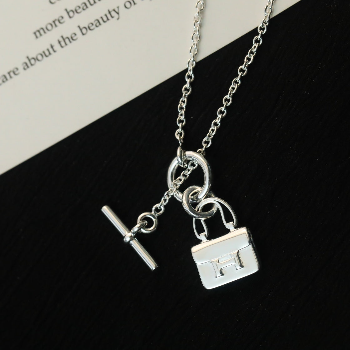 [Stellar Jewelry]POP H PEDANT SILVER NECKLACE